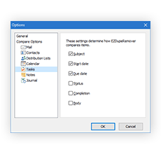 EZDupeRemover Comparison Options Screenshot