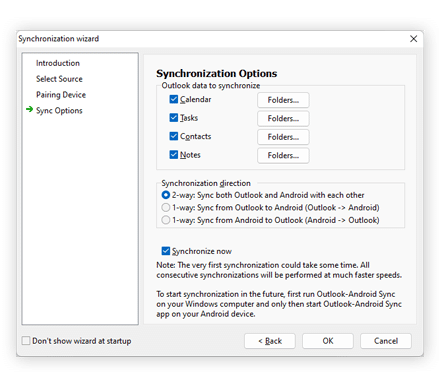 Windows Outlook-Android Sync Wizard